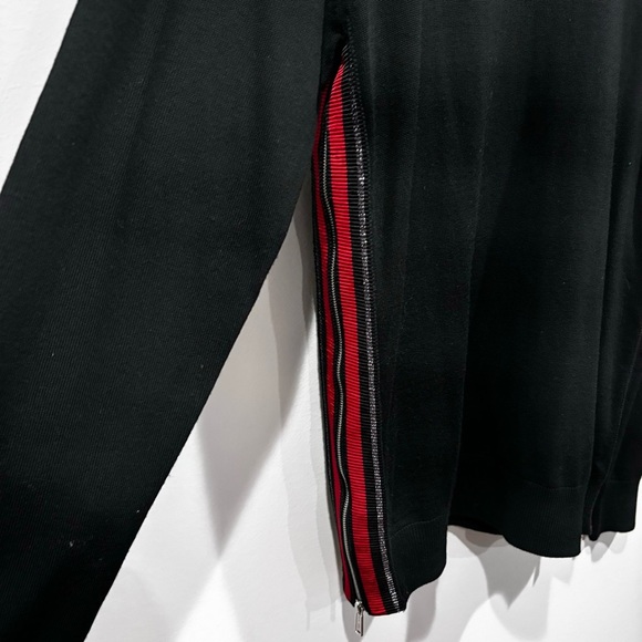 DSQUARED2. The Side Zip Wool Black Crewneck Pullover Zipper Side bands Size L - Picture 9 of 16